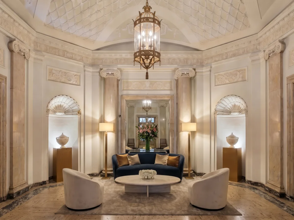 The octagonal lobby at 1158 Fifth Avenue